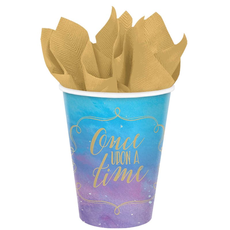 Dark Khaki Disney Princess Once Upon A Time Paper Cups 9oz / 266ml (8 Pack) Party Supplies