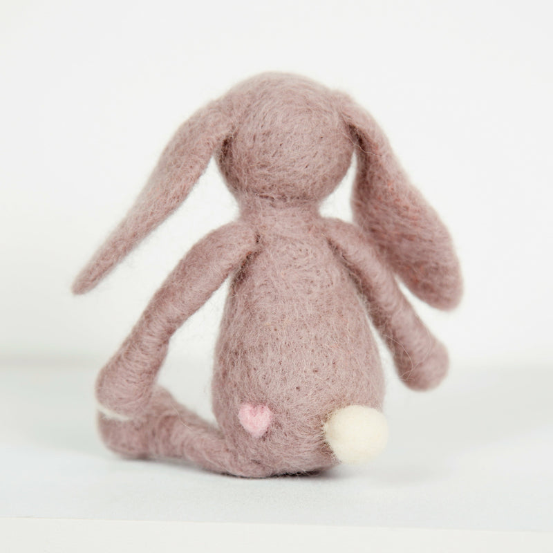 Rosy Brown Mabel Bunny Needle Felting Kit - Mink Needle Felting Kits