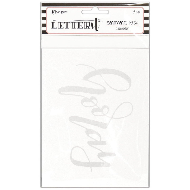 White Smoke Ranger Letter It Sentiment Pack-Celebration   12pcs/6 Designs Stamp Pads