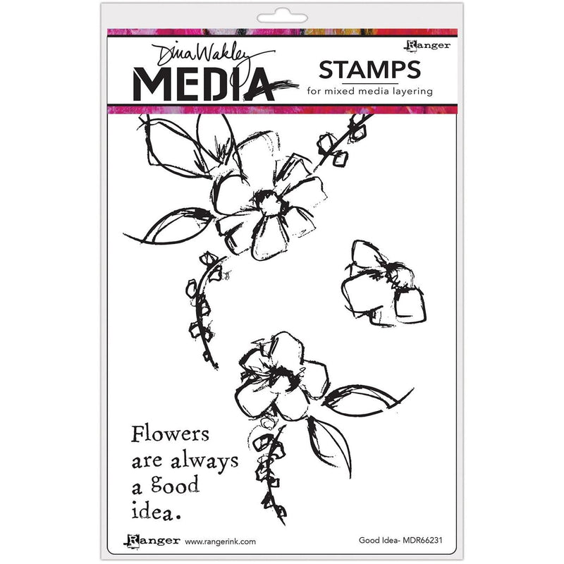 White Smoke Dina Wakley Media Cling Stamps 15x22.5cm-Good Idea Stamps