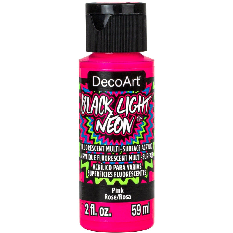 Brown DecoArt Black Light Neon Acrylic Paint 59ml - Pink Neon/UV and Black Light Paint