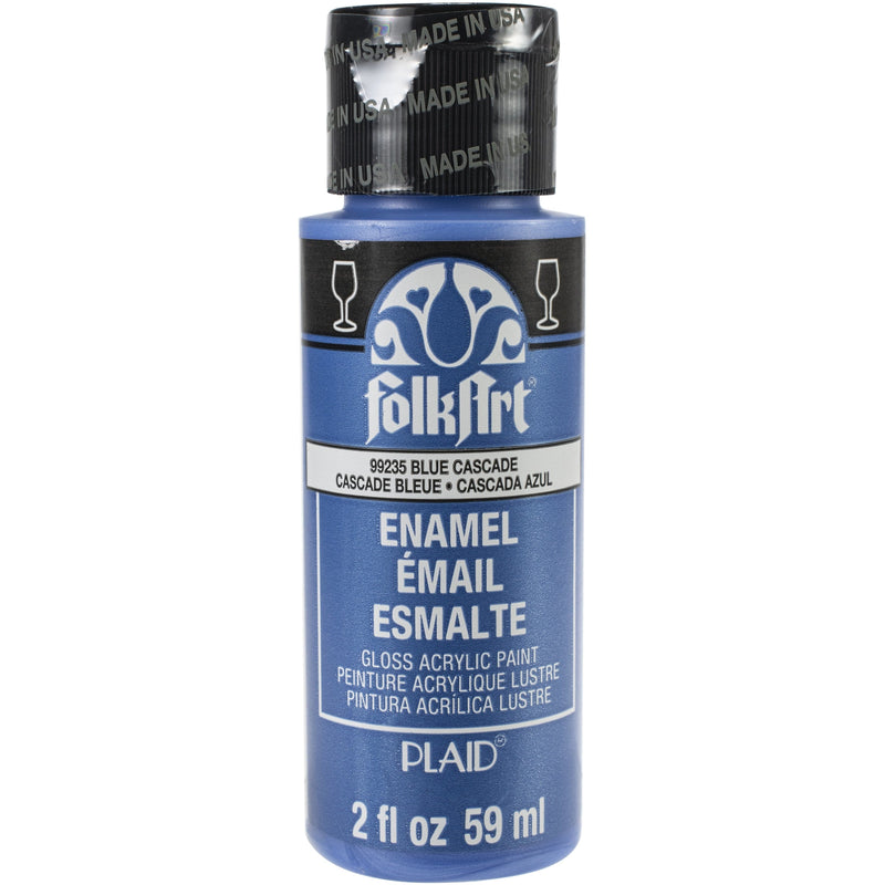 Dark Slate Blue FolkArt Enamel Paint 59ml Metallic Blue Cascade Glass and Ceramic Paint