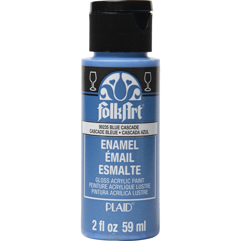 Dark Slate Blue FolkArt Enamel Paint 59ml Metallic Blue Cascade Glass and Ceramic Paint