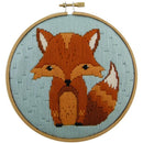 Saddle Brown Make It  Fox Long Stitch Kit  15cm Round Cross Stitch Kit With Hoop Needlework Kits