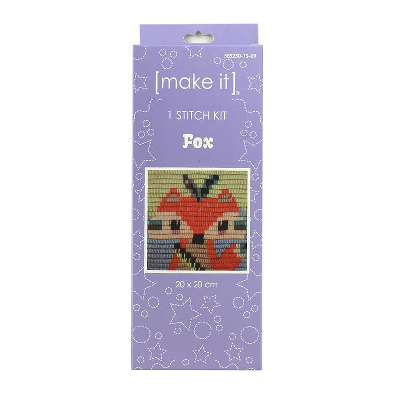 Dark Gray Make It  One Stitch Kit  Fox 20x20cm Needlework Kits