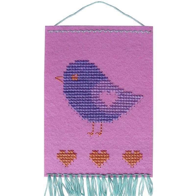 Rosy Brown Make It Bird Banner Kit 16X22cm Needlework Kits