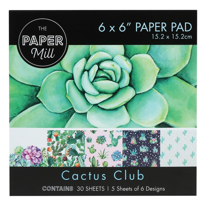 Medium Aquamarine The Paper Mill Cactus Club 6 x 6 Inch Paper Pad 30 Sheets Cardstock