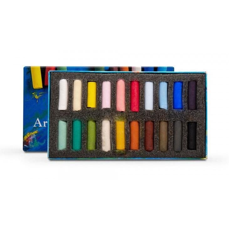Firebrick Art Spectrum Half Stick Pastel Box Set Of 20 Pastels & Charcoal
