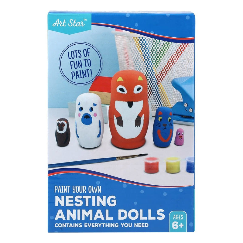 Sienna Art Star Paint Your Own Nesting Animal Dolls Activity Kit Kids Craft Kits