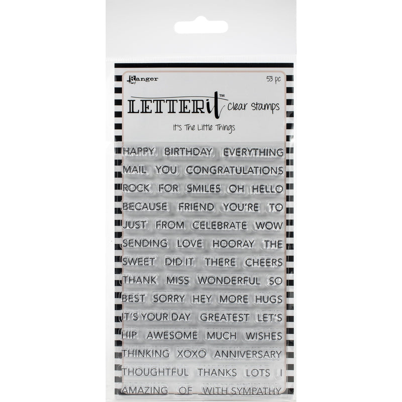 Dark Gray Ranger Letter It Clear Stamp Set 10x15cm-It's The Little Things Stamp Pads