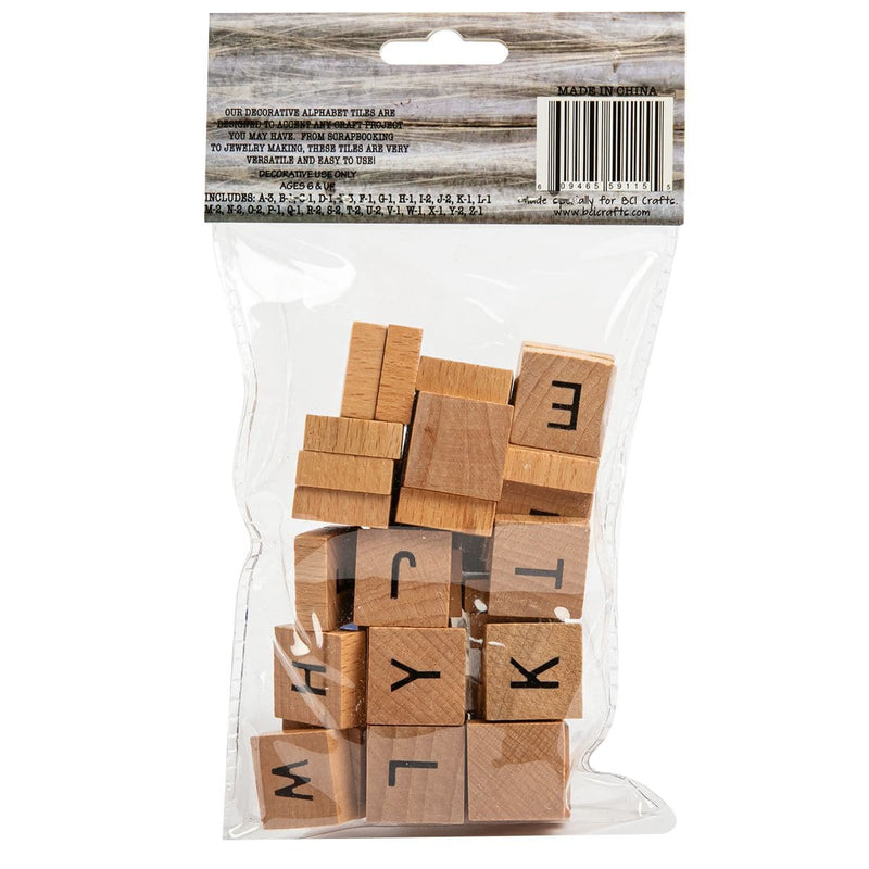 Rosy Brown Wood Alphabet Tiles 19mm - Uppercase  40/Pkg Pipe Cleaners