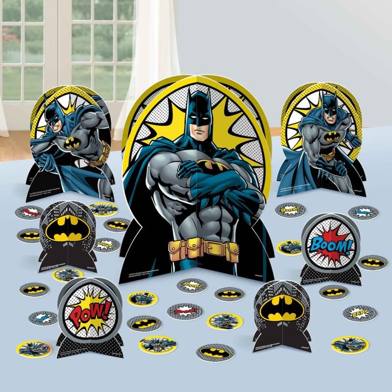 Light Gray Batman Heroes Unite Table Decorating Centrepiece Kit Party Supplies