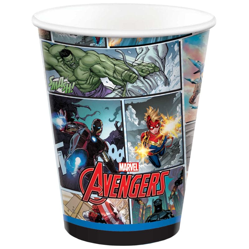 Dark Slate Gray Marvel Avengers Powers Unite Paper Cups 9oz / 266ml (8 Pieces) Party Supplies