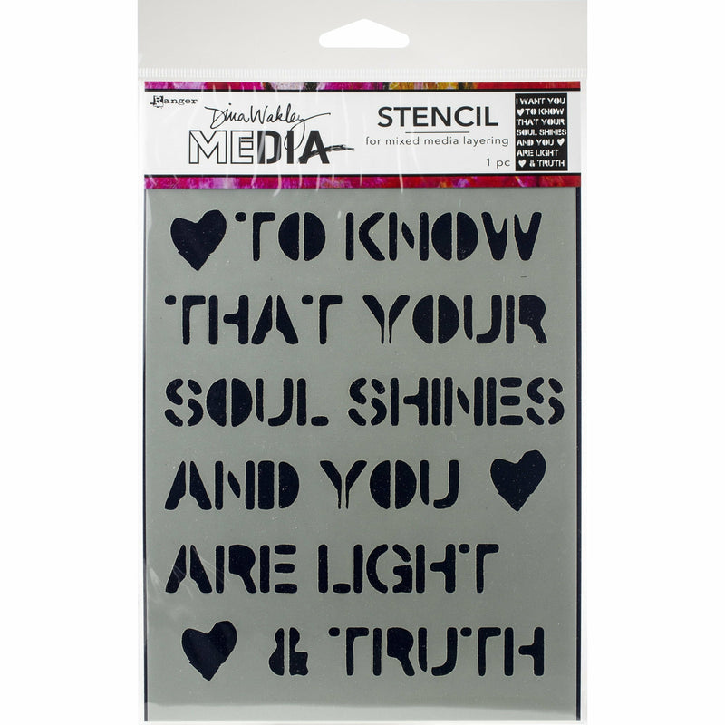 Maroon Dina Wakley Media Stencils 22.5x15cm-Soul Shines Stencils and Templates