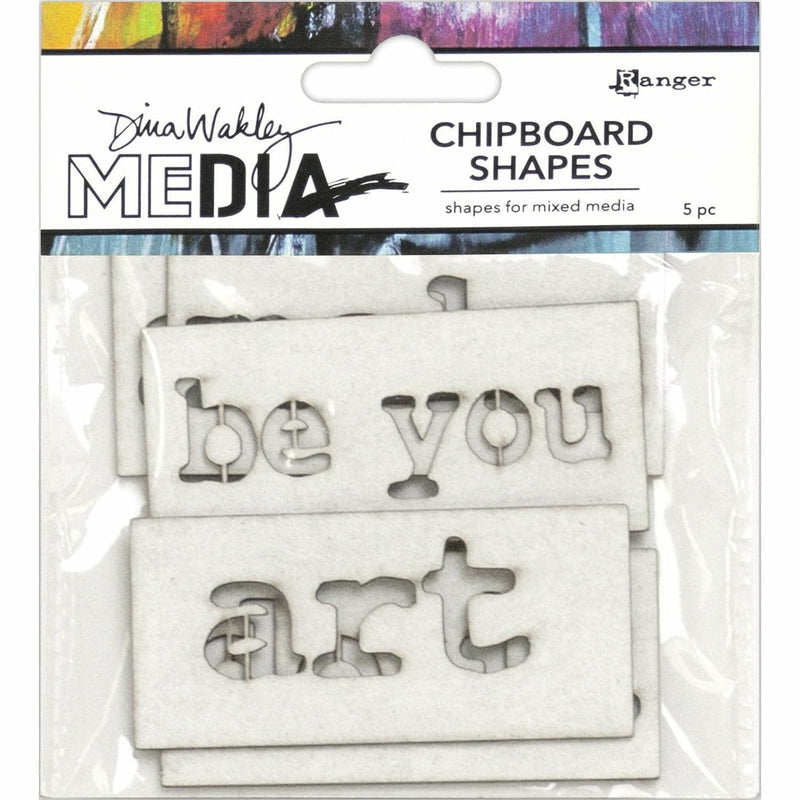 Gray Dina Wakley Media Chipboard Shapes-Words Planners and Journals