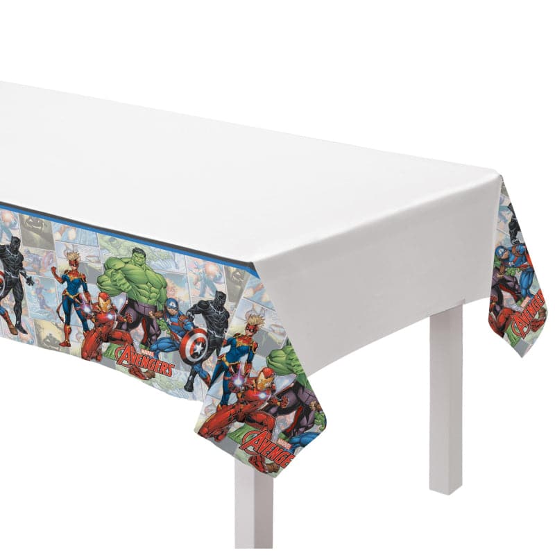 Light Gray Marvel Avengers Powers Unite Paper Tablecover (137cm x 243cm) Party Supplies