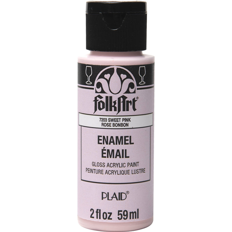 Gray FolkArt Enamel Paint 59ml   Sweet Pink Glass and Ceramic Paint