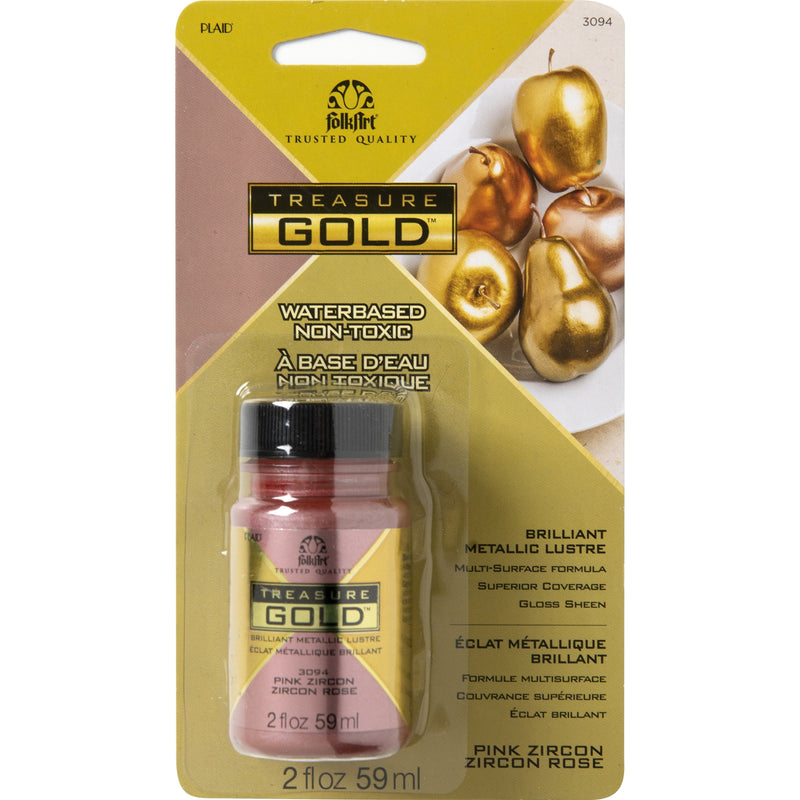 Dark Khaki FolkArt Treasure Gold Paint 59ml Pink Zircon Acrylic Paints