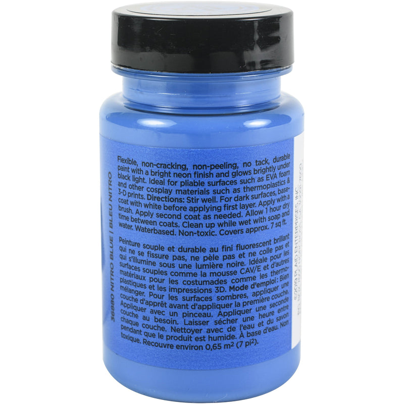Steel Blue Nitro Blue-FX Cosplay Flexible Paint  Nuclear Neon 88ml Leather and Vinyl Paint