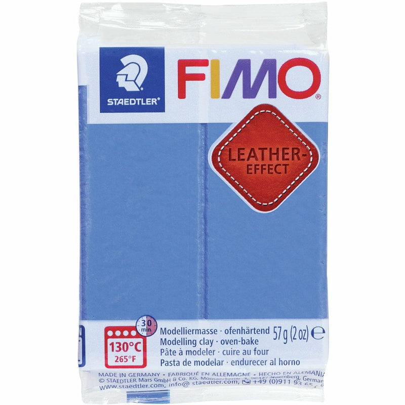 Steel Blue Staedtler Fimo Leather Effect Polymer Clay 56.7g-Indigo Blue Polymer Clay (Oven Bake)