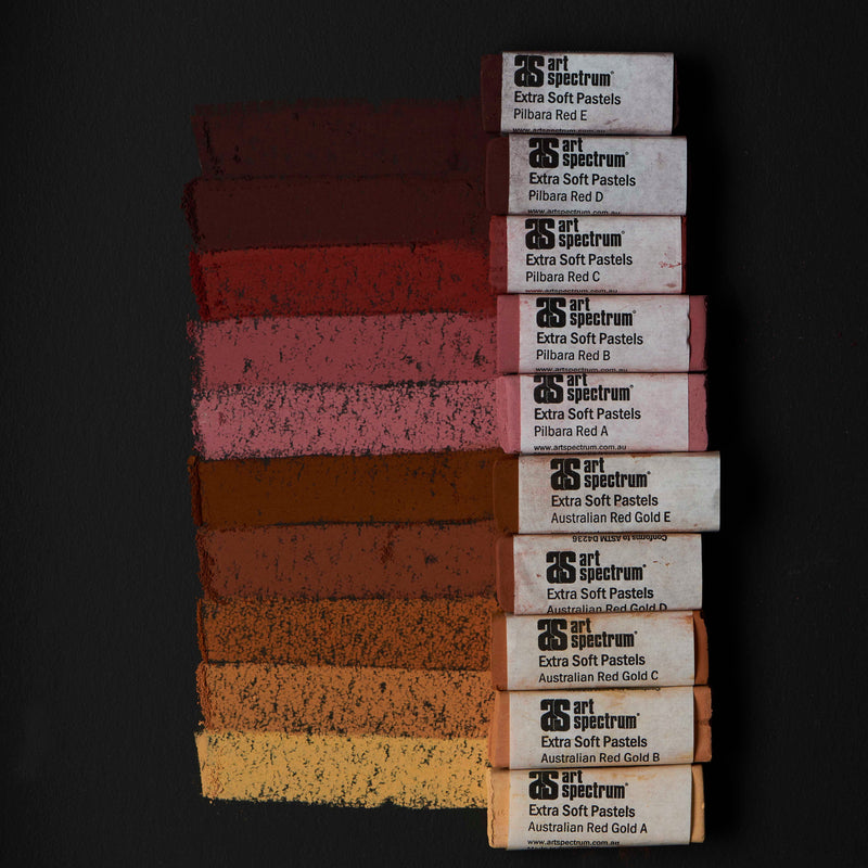 Saddle Brown Art Spectrum Extra Soft Square Pastel Set Of 10 - Australian Earths Pastels & Charcoal