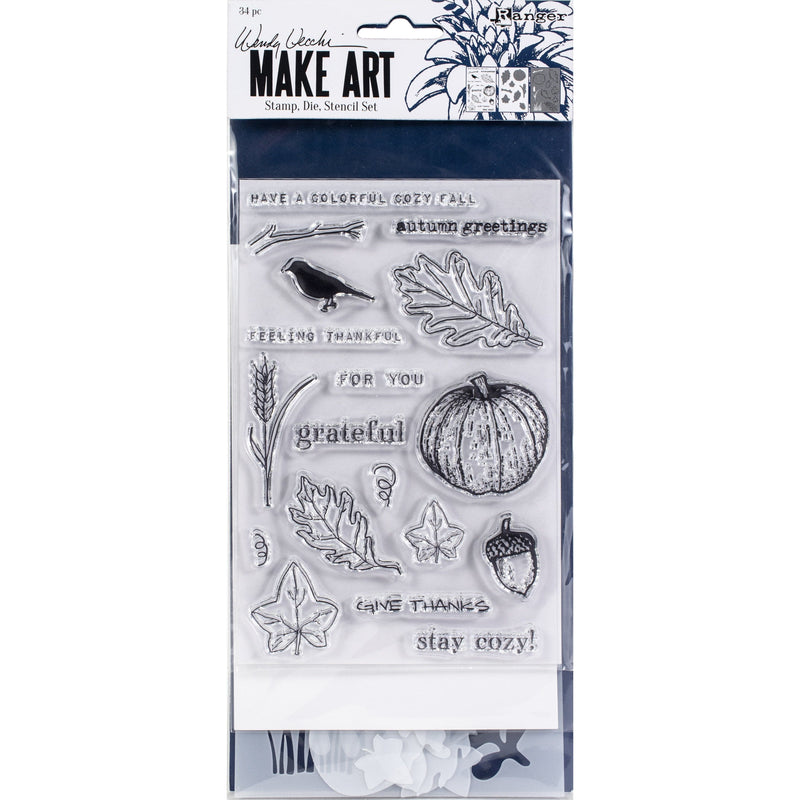Gray Wendy Vecchi Make Art Stamp, Die & Stencil Set

Autumn Greetings Stamp Pads