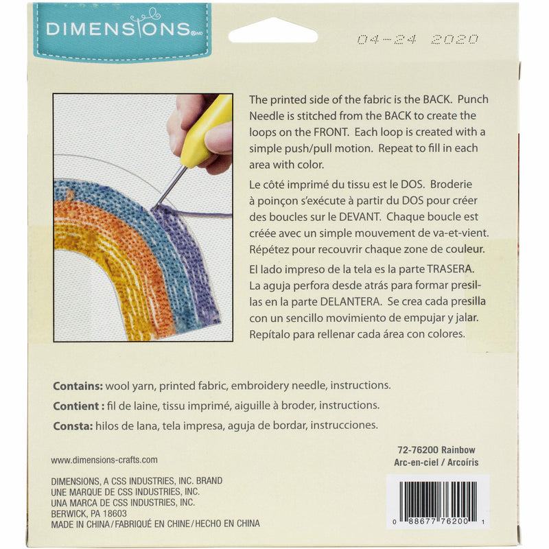 Slate Gray Dimensions Punch Needle Kit 20cm  Round



 Rainbow Needlework Kits
