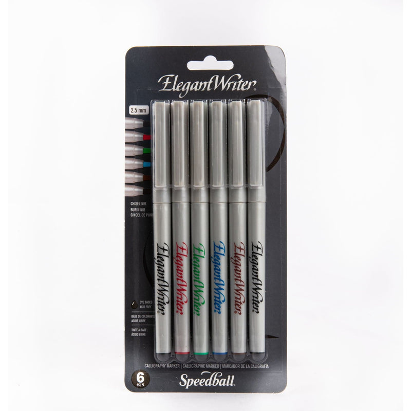 Speedball Elegant Writer Calligraphy Assorted Markers 6/Pkg-Medium