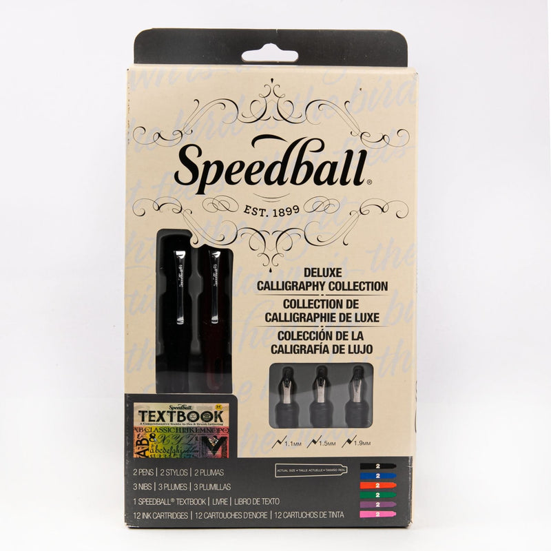 Gray Speedball Calligraphy Deluxe Fountain Pen Set- Pens and Markers