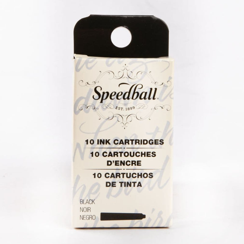 Antique White Speedball Fountain Pen Ink Cartridges Set 10/Pkg - Black Pens and Markers