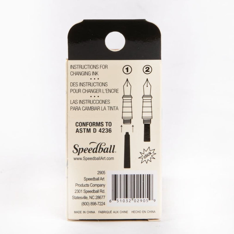 Gray Speedball Fountain Pen Ink Cartridges Set 10/Pkg - Black Pens and Markers