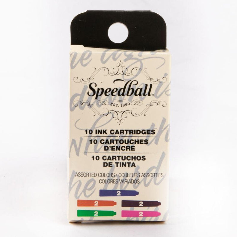 Gray Speedball Fountain Pen Ink Cartridges Set 10/Pkg - 2 x 5 Colours Pens and Markers