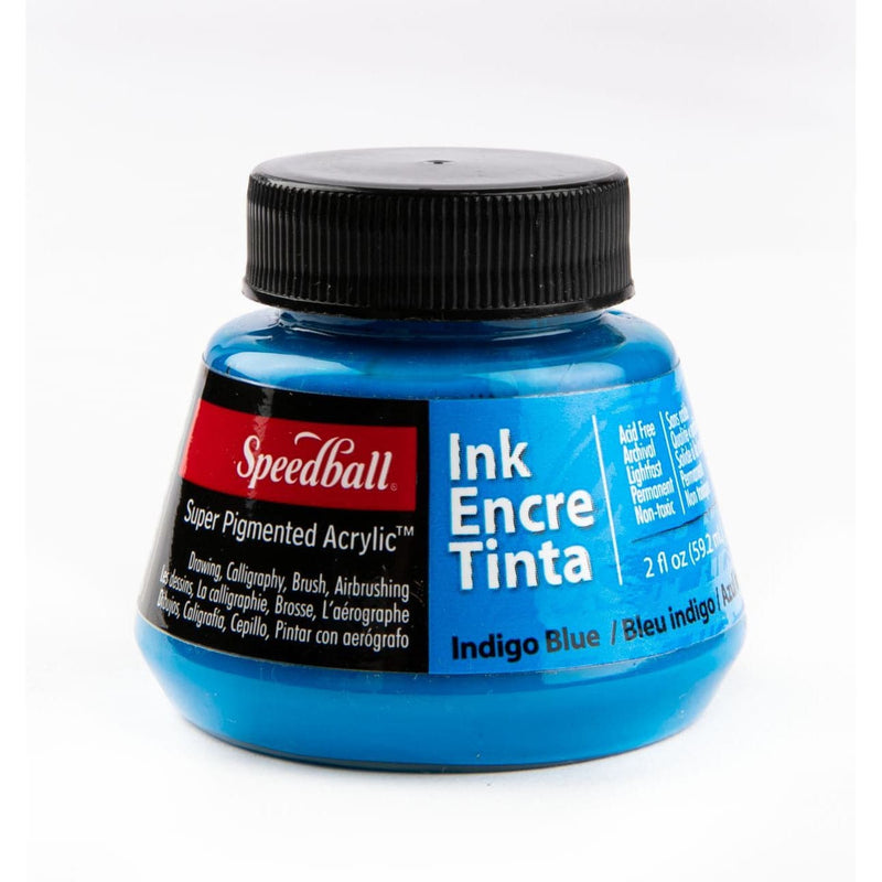 Dark Red Speedball Super Pigmented Acrylic Ink 57ml-Indigo Blue Inks