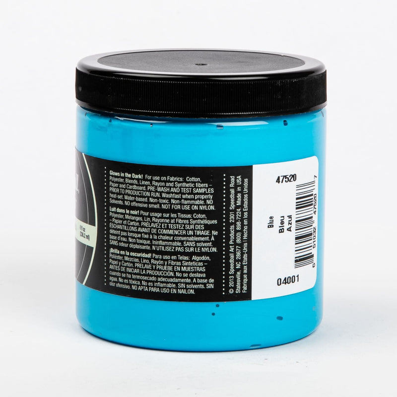 Dark Turquoise Night Glo Fabric Screen Printing Ink 236ml-Blue Screen Printing