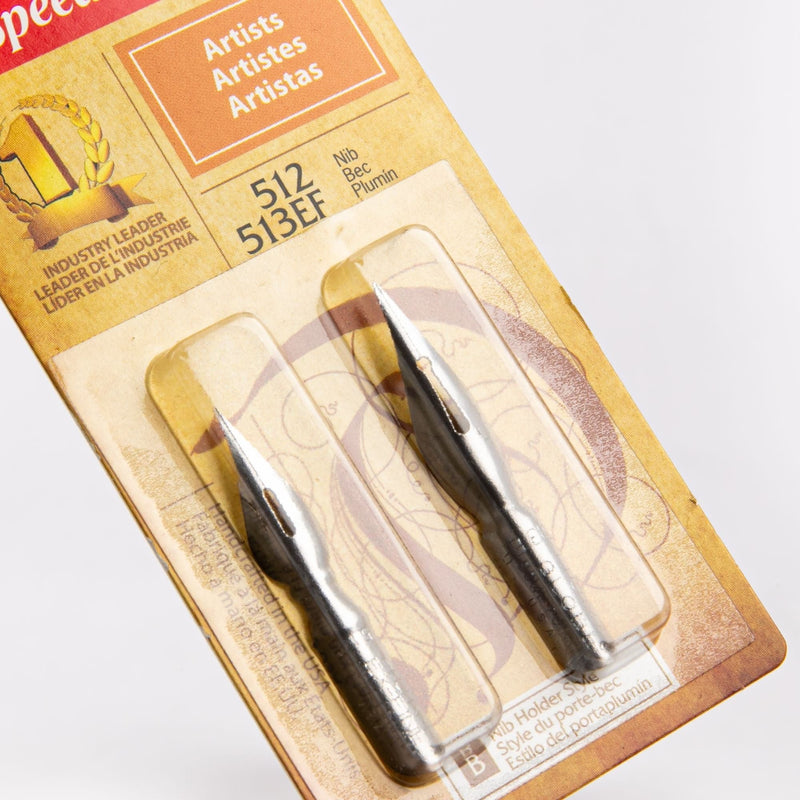 Bisque Speedball Calligraphy Pen Nibs 2/Pkg-512 & 513EF Pens and Markers