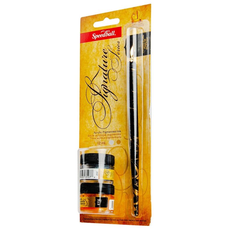 Goldenrod Speedball Signature Series Calligraphy Set - Acrylic Ink Pens and Markers