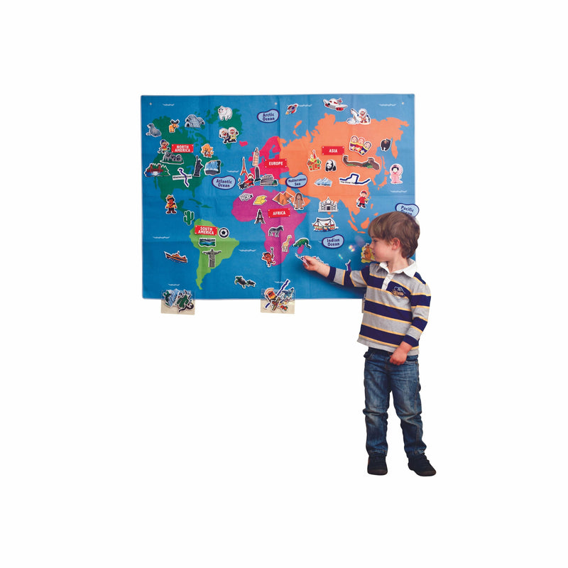 Steel Blue Felt Creations - Giant World Felt Map Kids Craft Kits