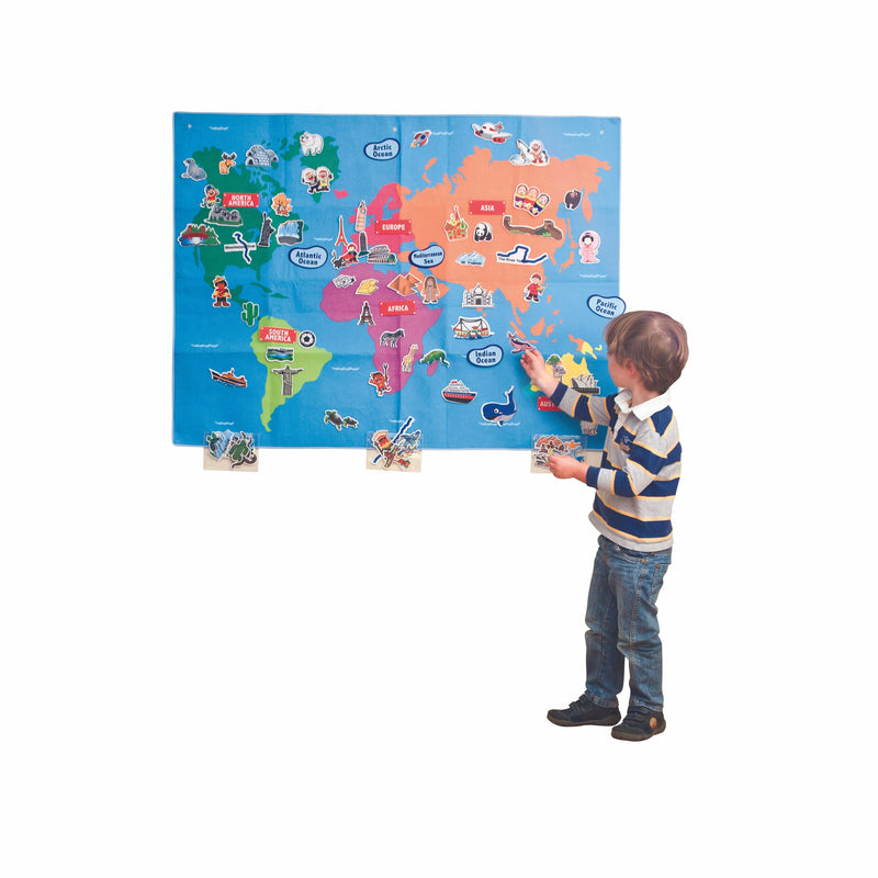 Steel Blue Felt Creations - Giant World Felt Map Kids Craft Kits