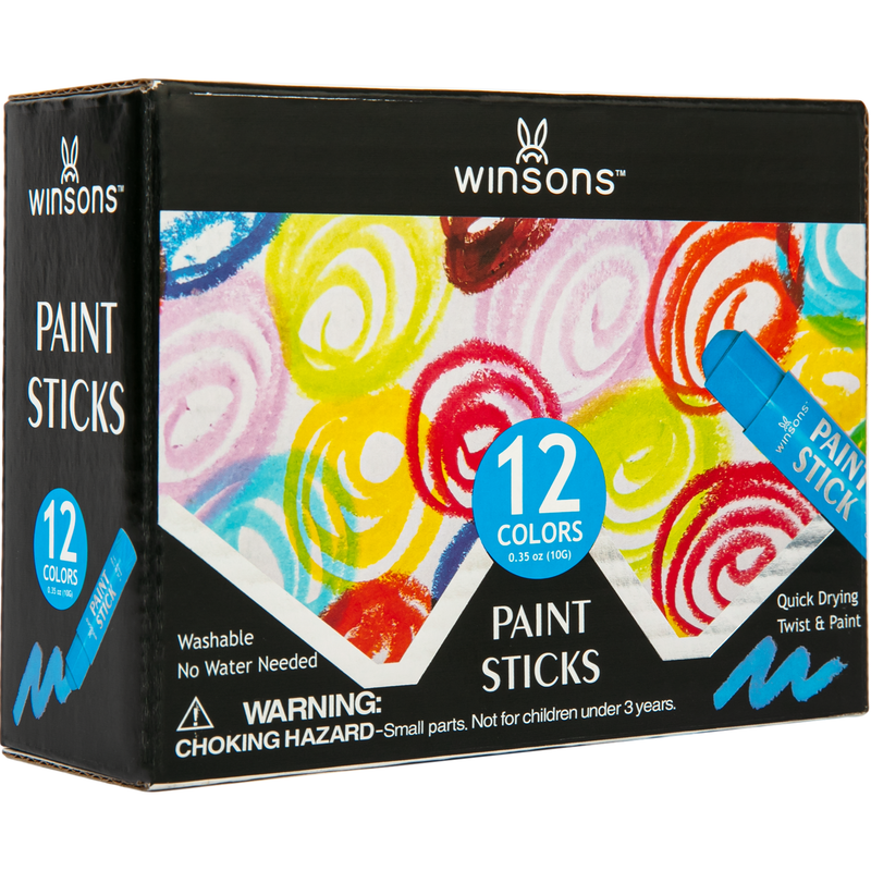 Dark Slate Gray Winsons Tempera Paint Sticks 10g x 12 Pieces Kids Paints