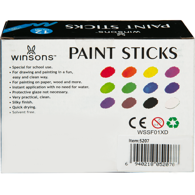 Lavender Winsons Tempera Paint Sticks 10g x 12 Pieces Kids Paints