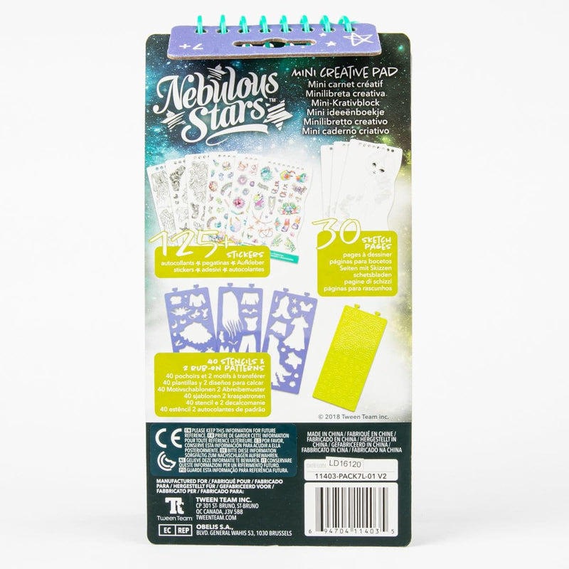 White Smoke Nebulous Stars   Mini Creative Pad  - Coralia Kids Art and Craft