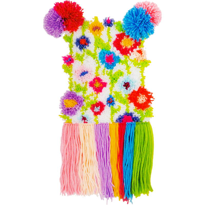 Fabric Editions Needle Creations Latch Hook Wall Hanging Kit Flowers 2