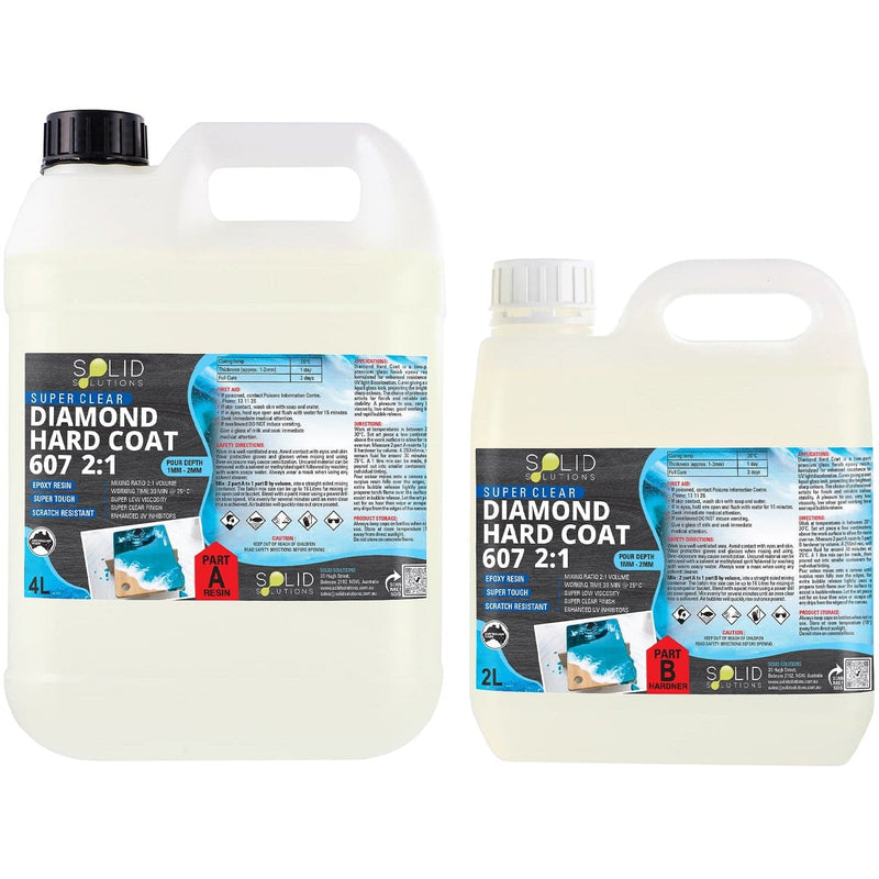 Dark Slate Gray Solid Solutions Diamond Hard Coat 607 UV Resistant Premium Epoxy Resin  2:1 6Litre Kit Acrylic Paints