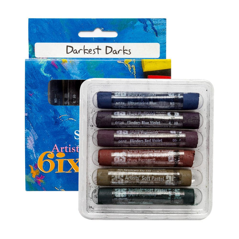 Dark Cyan Art Spectrum Standard Pastel Six Pack Darkest Darks Pastels & Charcoal