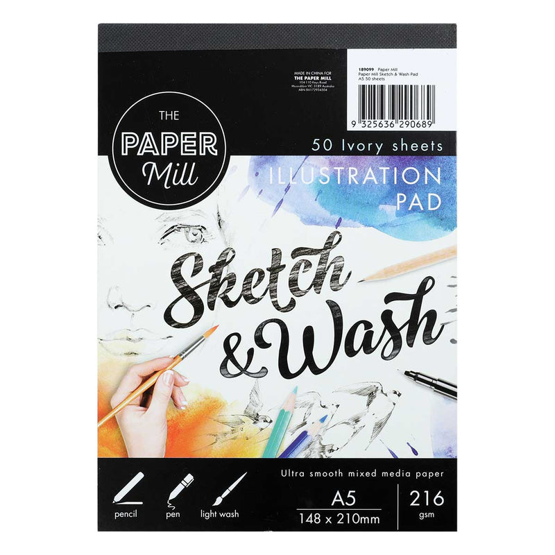 Lavender The Paper Mill A5 216gsm Sketch & Wash Pad 50 Sheets Pads
