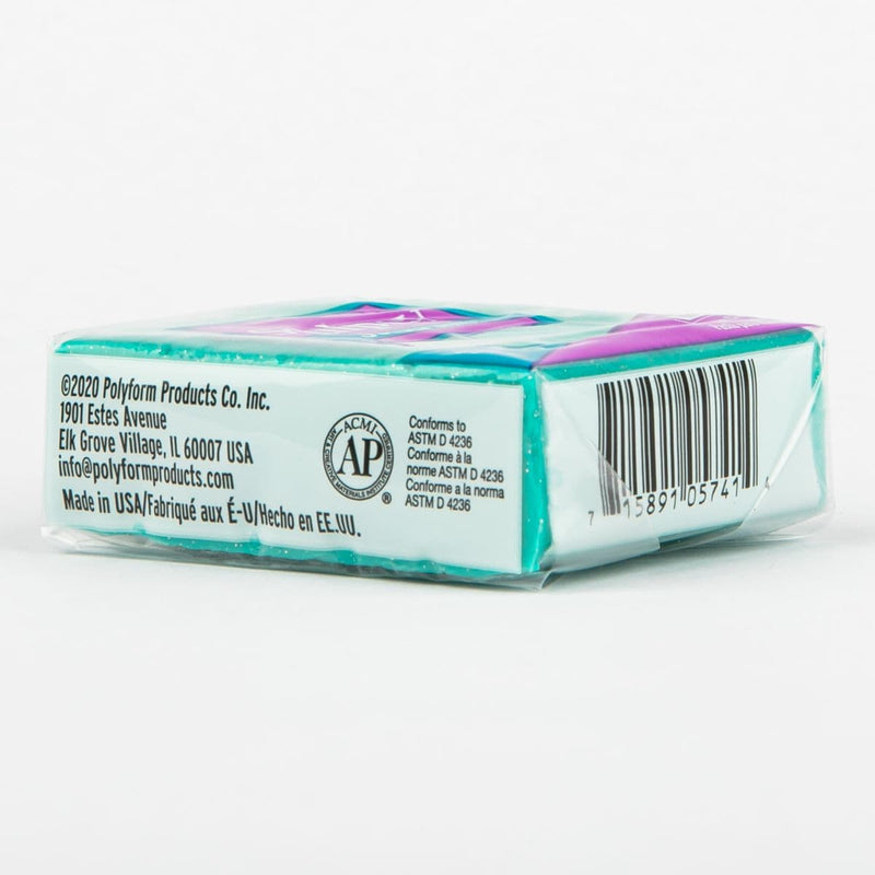 White Smoke Sculpey III Oven Bake Clay- 57g - Turquoise Glitter Polymer Clay (Oven Bake)