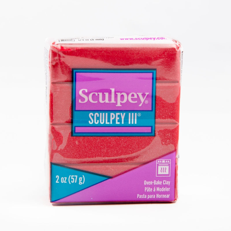 Firebrick Sculpey III Oven Bake Clay- 57g - Deep Red Pearl Polymer Clay (Oven Bake)