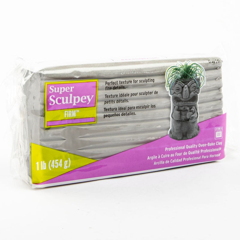 Light Gray Super Sculpey Oven Bake Clay - 453 Grams - Firm Gray Polymer Clay (Oven Bake)
