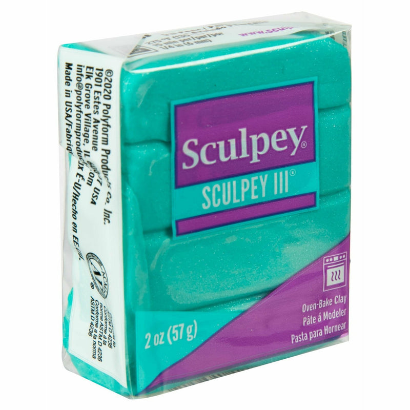 Light Sea Green Sculpey III Oven Bake Clay- 57g - Teal Pearl Polymer Clay (Oven Bake)