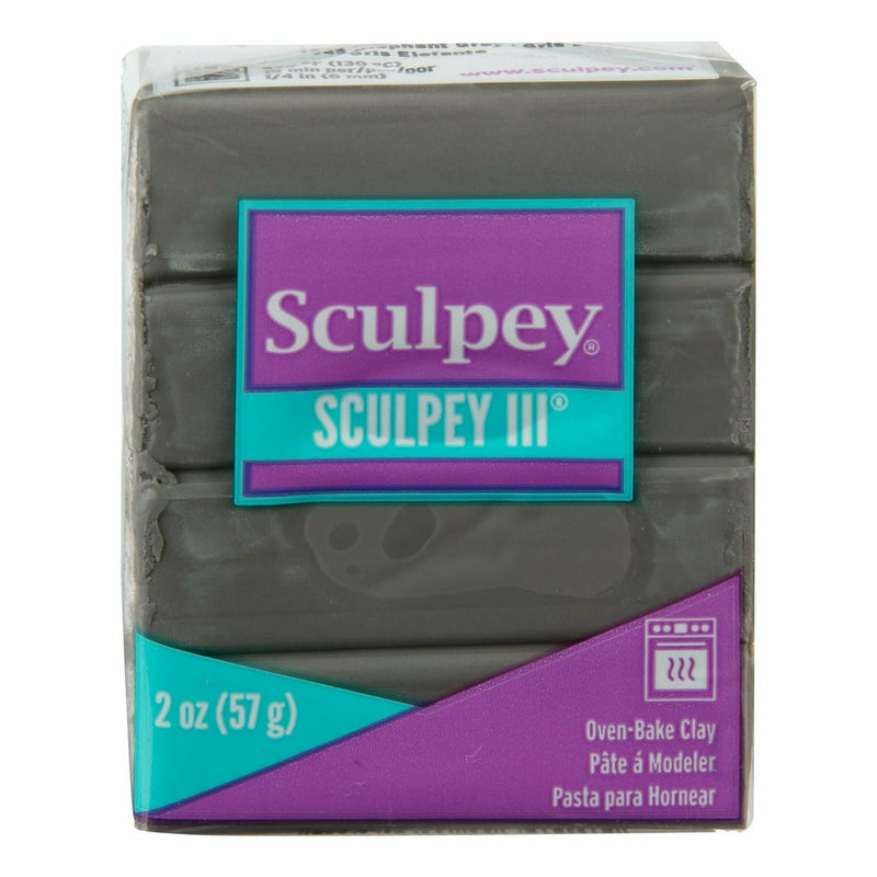 Dim Gray Sculpey III Oven Bake Clay- 57g - Elephant Gray Polymer Clay (Oven Bake)